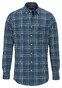 Fynch-Hatton Modern Line Check Mix Button Down Overhemd Dark Teal