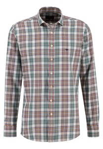 Fynch-Hatton Modern Multi Combi Checks Kent Collar Shirt Pale Berry