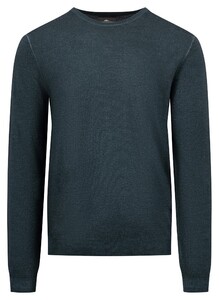 Fynch-Hatton Modern O-Neck Merino Pullover Dark Emerald