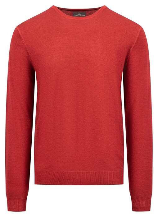 Fynch-Hatton Modern O-Neck Merino Pullover Ruby Red