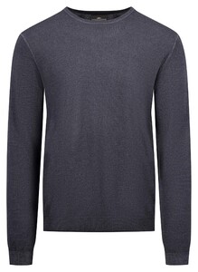 Fynch-Hatton Modern O-Neck Merino Trui Steel