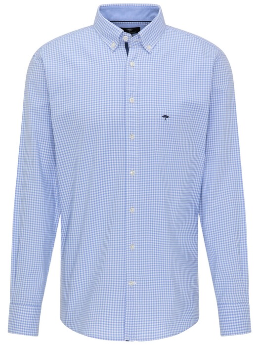 Fynch-Hatton Modern Oxford Vichy Overhemd Blauw