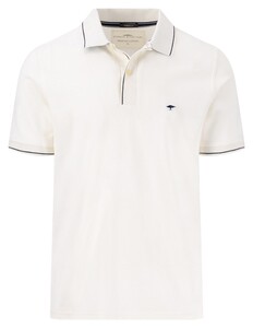 Fynch-Hatton Modern Premium Cotton Fine Contrast Stripe Polo New Off White