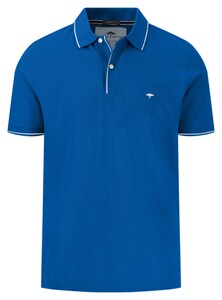 Fynch-Hatton Modern Premium Cotton Fine Contrast Stripe Polo Strong Blue