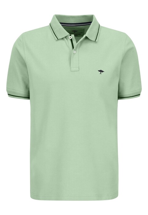 Fynch-Hatton Modern Subtle Contrast Soft Supima Cotton Pique Poloshirt Spring Green