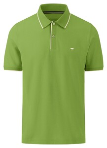 Fynch-Hatton Modern Supima Piqué Fine Contrast Tipping Poloshirt Leaf Green