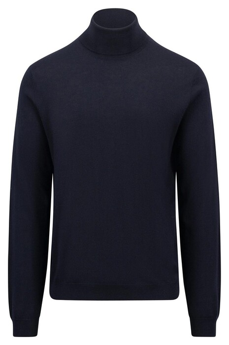 Fynch-Hatton Modern Uni Color Rollneck Merino Pullover Navy