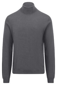 Fynch-Hatton Modern Uni Color Rollneck Merino Trui Steel