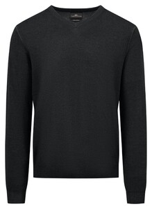 Fynch-Hatton Modern V-Neck Merino Pullover Black