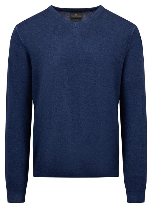 Fynch-Hatton Modern V-Neck Merino Pullover Night