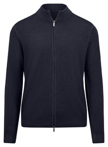 Fynch-Hatton Modern Zip Cardigan Merino Navy