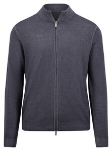 Fynch-Hatton Modern Zip Cardigan Merino Steel