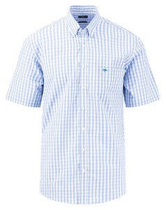 Fynch-Hatton Multi Checks Button Down Overhemd Crystal Blue