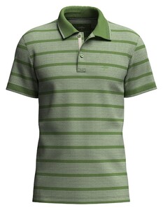 Fynch-Hatton Multi Fine Stripe Pattern 2-Tone Poloshirt Leaf Green