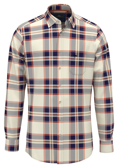 Fynch-Hatton Multi Flanel Check Button Down Overhemd Flame