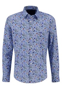 Fynch-Hatton Multi Floral Pattern Kent Collar Overhemd Wave