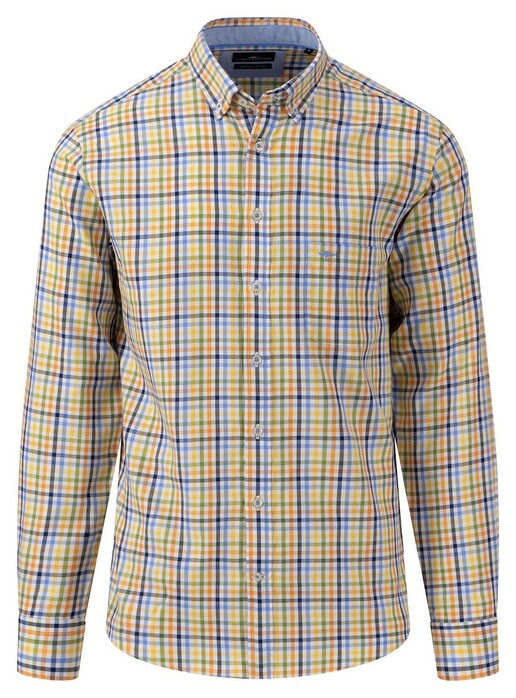 Fynch-Hatton Multicolor Check Button Down Shirt Leaf Green-Multi