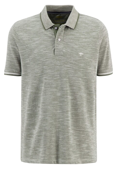 Fynch-Hatton Multicolor Slub Cotton Polo Dusty Olive