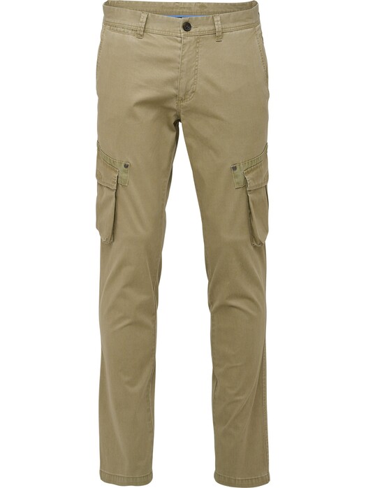 Fynch-Hatton Namibia Cargo Chino Garment Dyed Stretch Pants Olive