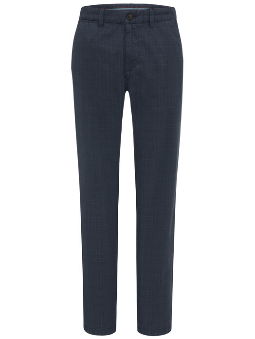 Fynch-Hatton Namibia Garment Dyed Check Pants Midnight
