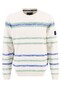 Fynch-Hatton O-Neck Big Stripes Supersoft Cotton Pullover Off White