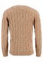 Fynch-Hatton O-Neck Cable Knit Merino Cashmere Pullover Camel