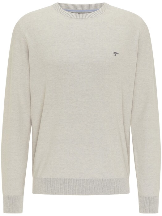 Fynch-Hatton O-Neck Casual Cotton Plated Pullover Canvas-Silver