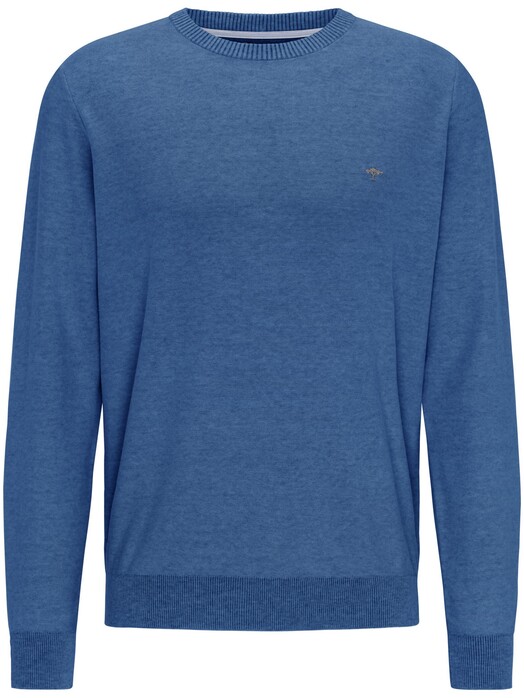 Fynch-Hatton O-Neck Casual Cotton Plated Pullover Sailor-Night