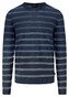 Fynch-Hatton O-Neck Cotton Linen Stripe Pullover Midnight