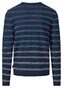 Fynch-Hatton O-Neck Cotton Linen Stripe Pullover Midnight