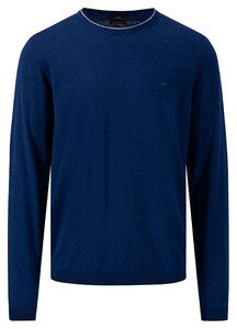 Fynch-Hatton O-Neck Cotton Linen Uni Pullover Midnight