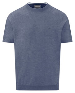 Fynch-Hatton O-Neck Cotton Linnen T-Shirt Horizon