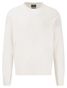 Fynch-Hatton O-Neck Cotton Linnen Trui New Off White