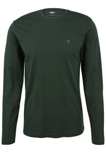 Fynch-Hatton O-Neck Cotton Longsleeve T-Shirt Emerald