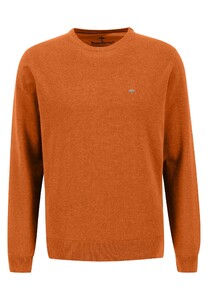 Fynch-Hatton O-Neck Cotton Pullover Burnt Orange