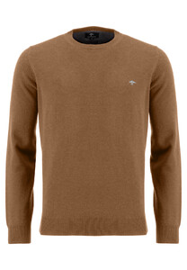 Fynch-Hatton O-Neck Elbow Patches Pullover Coffee