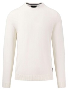 Fynch-Hatton O-Neck Fine Knit Pullover Off White