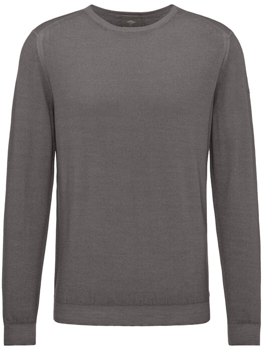 Fynch-Hatton O-Neck Garment Dyed Pullover Ashgrey