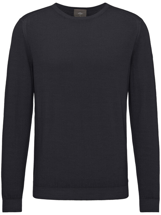Fynch-Hatton O-Neck Garment Dyed Pullover Charcoal