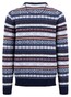 Fynch-Hatton O-Neck Jacquard Pattern Pullover Navy