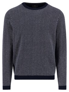 Fynch-Hatton O-Neck Jacquard Warm Winter Air Cotton Cashmere Trui Navy