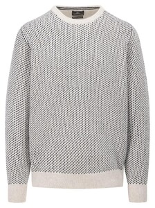 Fynch-Hatton O-Neck Lambswool Mini Jacquard Trui Winter White