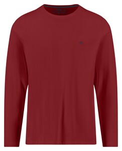 Fynch-Hatton O-Neck Long Sleeve Uni Color Cotton T-Shirt Garnet Red