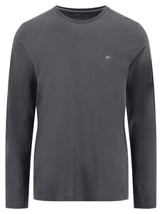 Fynch-Hatton O-Neck Longsleeve Cotton T-Shirt Asphalt