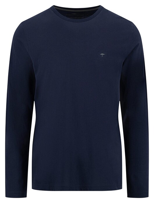 Fynch-Hatton O-Neck Longsleeve Cotton T-Shirt Navy
