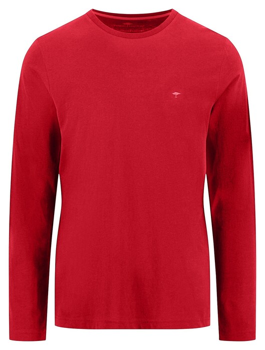 Fynch-Hatton O-Neck Longsleeve Cotton T-Shirt Poppy Red