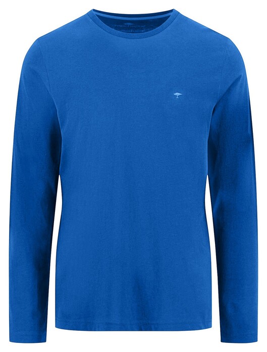 Fynch-Hatton O-Neck Longsleeve Cotton T-Shirt Strong Blue