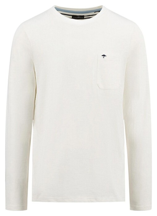 Fynch-Hatton O-Neck Longsleeve Heavy Slub Cotton T-Shirt New Off White
