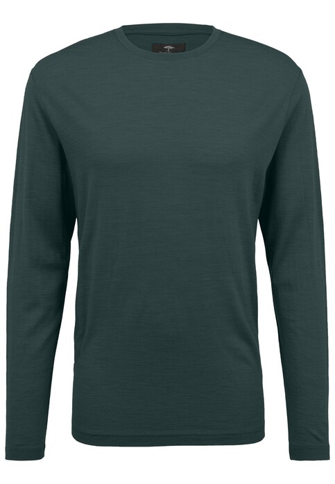 Fynch-Hatton O-Neck Longsleeve Merino T-Shirt Emerald