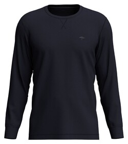 Fynch-Hatton O-Neck Longsleeve Waffle Structure T-Shirt Navy